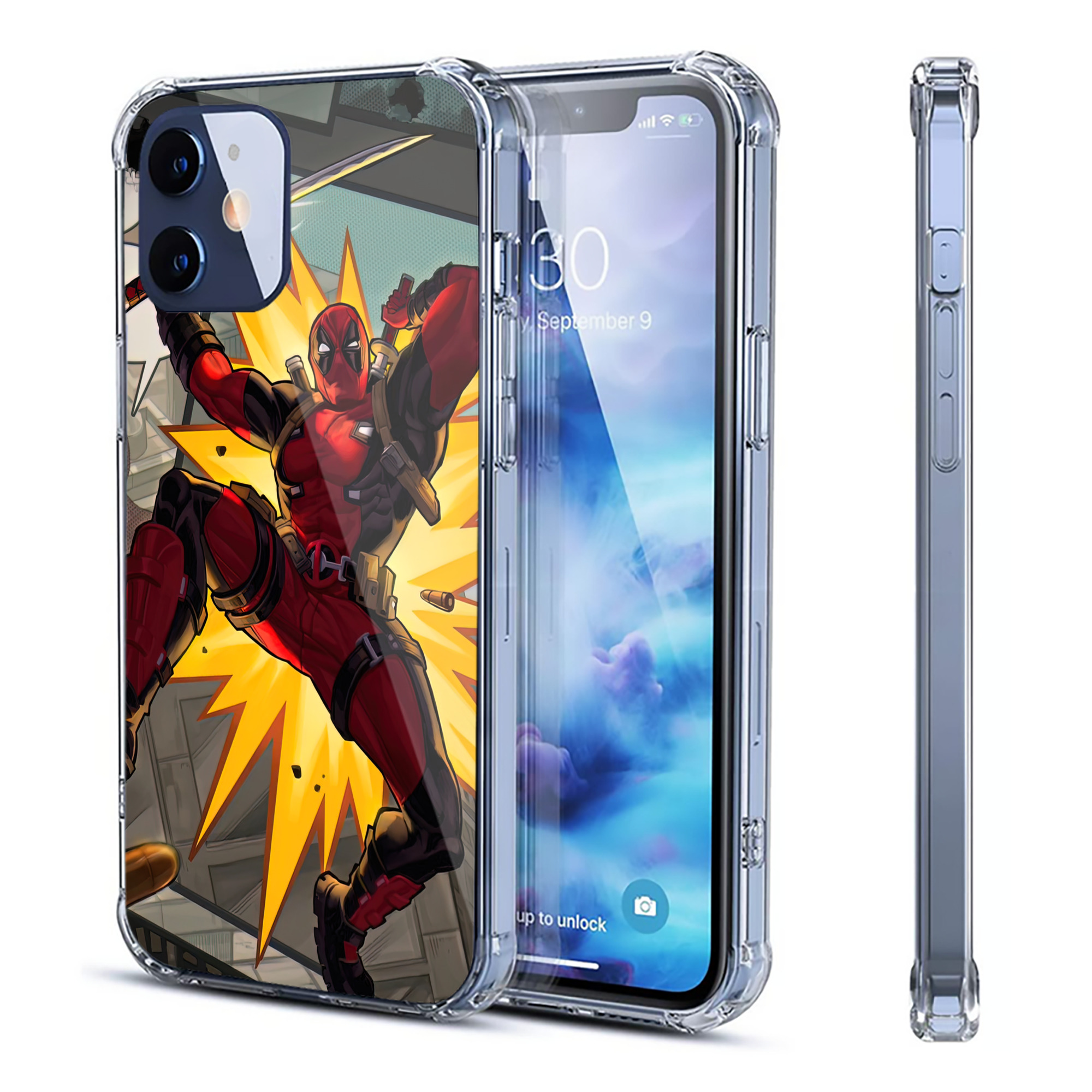 （画像用） Deadpool デッドプール 【iPhone 12シリーズ対応】透明スマホケース（クリアソフトケース）